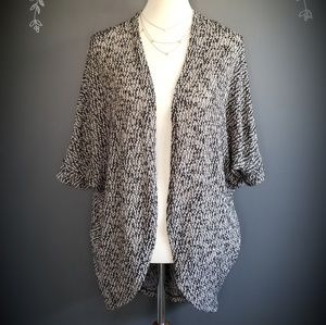 Black and Cream Dolman Sleeve Cardigan